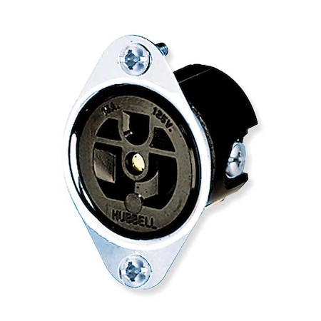 Hubbell Wiring Device-Kellems Straight Blade Receptacle, 5-15R, 15 A, 125V AC, 2 Pole, 3 Wire, Flush Mount, Grounded HBL5256