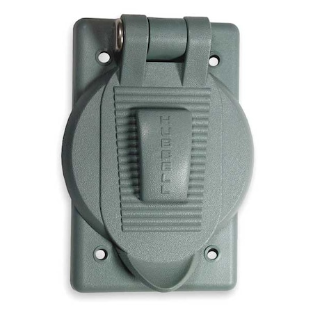 HUBBELL WIRING DEVICE-KELLEMS 1 -Gang Vertical Weatherproof Cover, 2-27/32" W, 4-9/16" H, Thermoplastic HBL7424WO