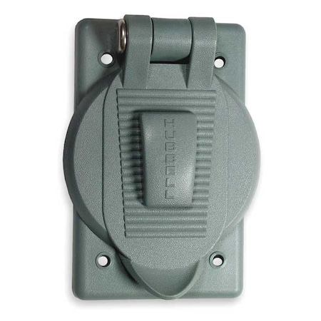 Hubbell Wiring Device-Kellems Weatherproof Cover, 1 Gang, Thermoplastic, Single Receptacle Cover Type HBL7424WO