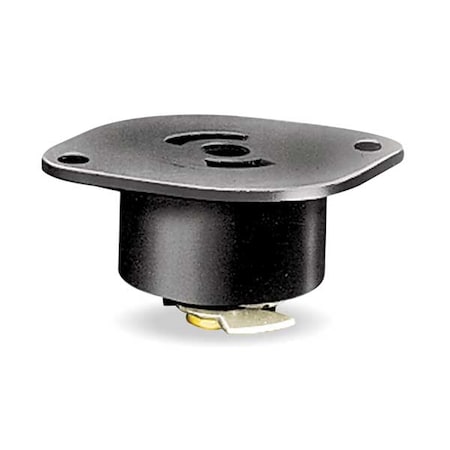 Hubbell Wiring Device-Kellems Midget Flanged Locking Receptacle, ML-2R, 15 A, 125V AC, Single Phase, 2 Pole, Screw Terminals HBL7596N