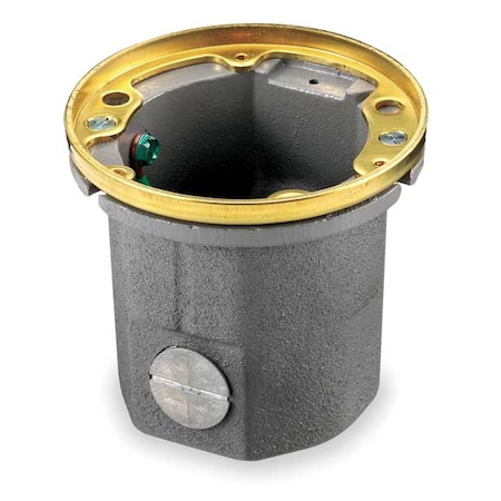 Hubbell Wiring Device-Kellems Electrical Box, 18.5 cu in, Floor Box Type, 1 Gang, Brass, Round Shape B2588275