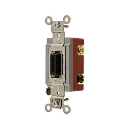 Hubbell Wiring Device-Kellems Wall Switch, 4-Way, 120/277V, 20A, Brn, Toggl HBL1224L