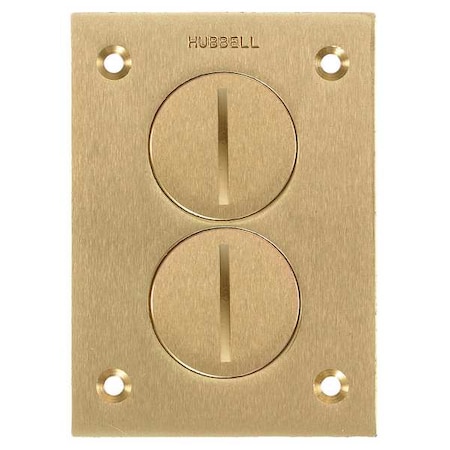 Hubbell Wiring Device-Kellems Box Cover, Floor Box Type, 1 Gang, Brass S3625
