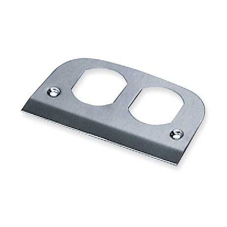 Hubbell Wiring Device-Kellems Box Cover, Floor Box Type, 2 Gang, Stainless Steel, Duplex Receptacle Cover Type SS309D