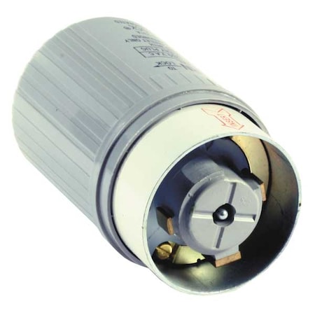 Hubbell Wiring Device-Kellems Locking Plug, Non-NEMA, 50 A, 250V AC, Single Phase, 2 Pole, Screw Terminals, Gray HBL25525