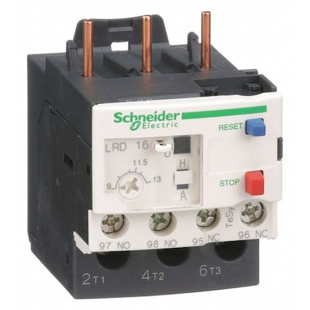 Schneider Electric Overload Relay, 1NC/1NO, 9 A Min current, 13 A Max current, 690V AC LRD16