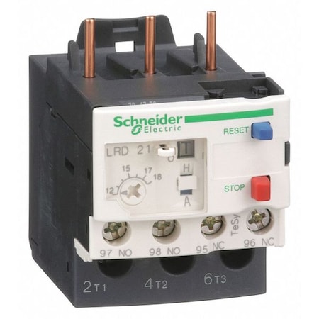 SCHNEIDER ELECTRIC Ovrload Relay, 12 to 18A, 3P, Class 10,690V LRD21