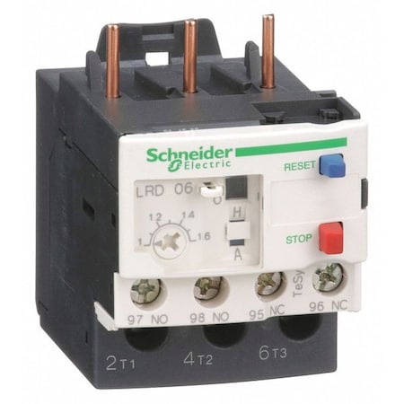 Schneider Electric Overload Relay, 1NC/1NO, 1 A Min current, 1.6 A Max current, 690V AC LRD06