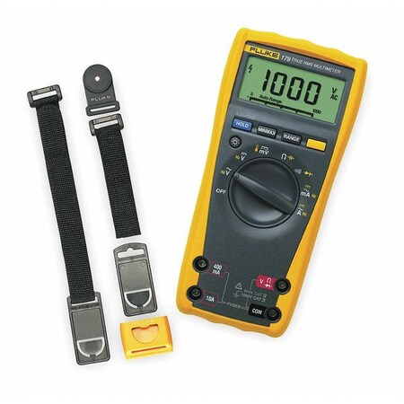 Fluke Digital Multimeter Kit, 1000 Max. AC Volts, 1000 Max. DC Volts, 10 Max. AC Amps, 10 Max. DC Amps Fluke-179/TPK Kit