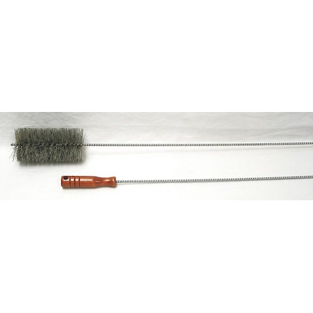 Tough Guy Furnace Boiler Brush, 36 in L Handle, 6 in L Brush, Wood, Twisted Wire, 42 in L Overall 3EDP5