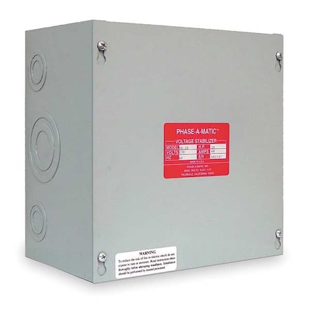 Phase-A-Matic Voltage Stabilizer, 42A Max Amps, 208 to 230V Input Voltage, 208 to 230V Output Voltage VS-15
