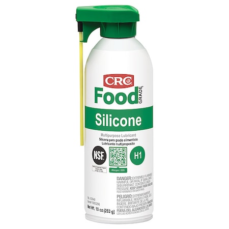 CRC Multi-Purpose Food Grade Silicone Lubricant, H1 Food Grade, -40 to 400 Degree F, 10 Oz Aerosol Can 03040