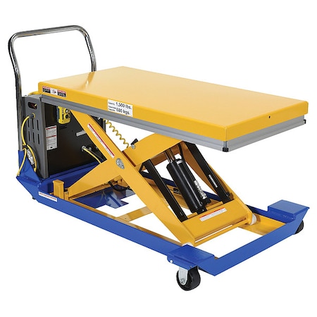 Vestil Scissor Lift Table, 1500 lb. Cap, 24"W, 48"L, Caster Dia.: 5" CART-24-15-DC