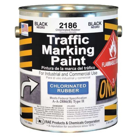 Rae Traffic Zone Marking Paint, 1 gal., Black, Chlorinated Solvent -Based 2186-01