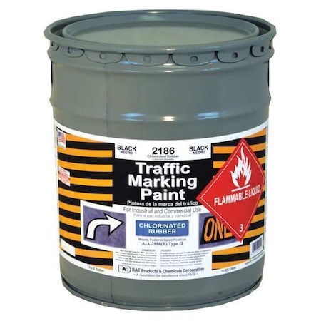 Rae Traffic Zone Marking Paint, 5 Gal., Black, Chlorinated Solvent -Based 2186-05