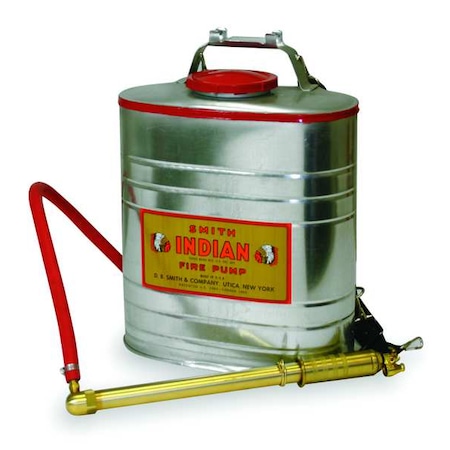 Indian Fire Pump with Smith Pump, Galvanized Steel, 30" L Hose, 18 in L Wand 179014-1