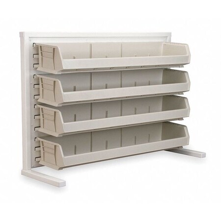 Akro-Mils Steel Louvered Bench Rack, 37-3/4" W x 12" D x 26-3/8" H, White 98536320SS
