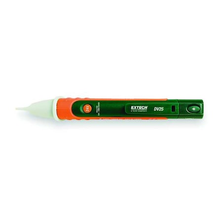 Extech Voltage Detector, 100 to 1000V AC, 24 to 1000V AC, 6 1/4 in Length, Audible, Visual Indication DV25