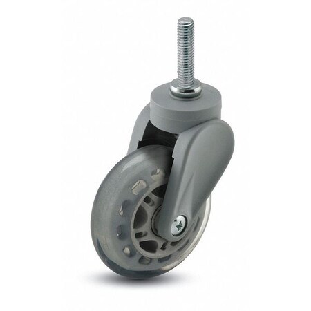 Shepherd Hardware Swivel Stem Caster, 3 In, 120 lb, Polyurthn PEC30637GR-SKW31(CG)