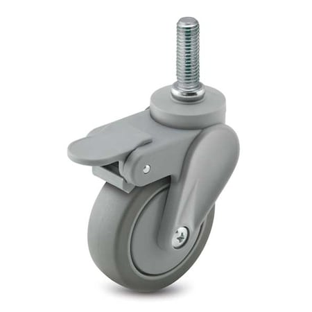 Colson Swivel Stem Caster w/Brake, 4 in., 125 lb. PEC40507GR-TPU03(GG)B