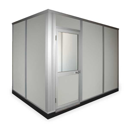 Porta-King 4-Wall Modular In-Plant Office, 8 1/2 ft H, 8 ft W, 8 ft D, Gray FAB88