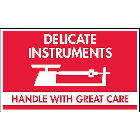 Tapecase InstructionalHandlingLabel, White, PK500 16U876