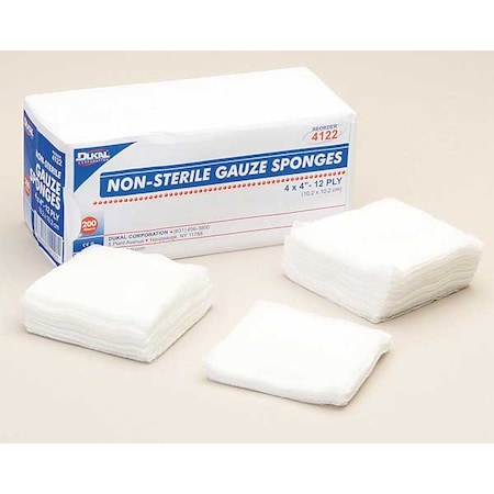 North Gauze Sponge, White, Gauze, Bulk, PK200 074144