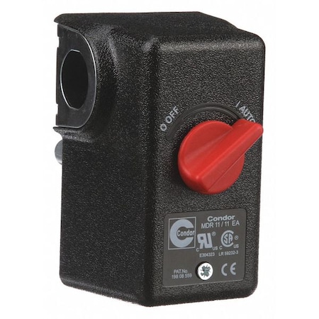 Condor Usa Pressure Switch, Standard, DPST, 1 Ports, 1/4" NPT, 20 to 105 psi Range 11EA2E
