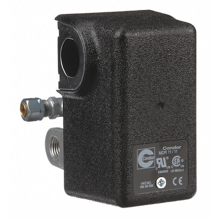 Condor Usa Pressure Switch, Standard, DPST, 4 Ports, 1/4" FNPT, 20 to 105 psi Range 11ECXE