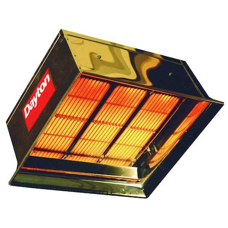 Dayton Suspended Gas Infrared Flat Panel Heater, 90000 BtuH, 576 sq ft Heating Area, 120V AC 3E134