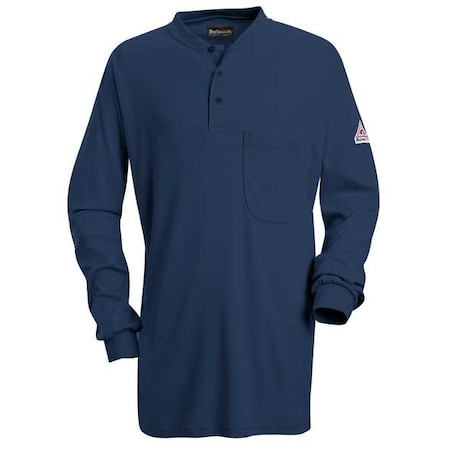 Bulwark Men's Flame-Resistant Henley Shirt, 8.9 cal/sq cm, L, Excel FR(R) SEL2NV RG L