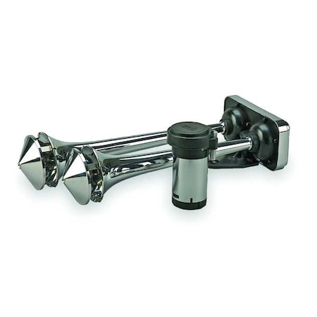 Wolo Dual Trumpet Horn, Air, Chrome, Roof Mount 418