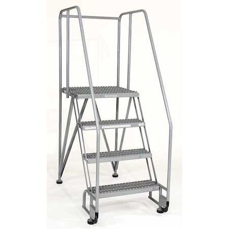 Cotterman 70 in H Steel Tilt and Roll Ladder, 4 Steps, 350 lb Load Capacity 4STR26A3E20B8C1P6