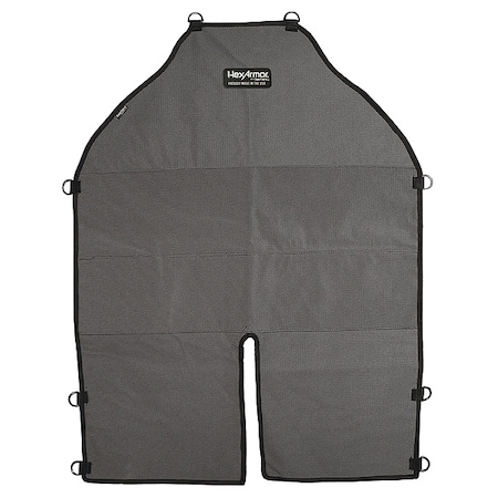 Hexarmor Split Leg Apron, ANSI/ISEA Cut Level A7, SuperFabric, Waist Closure Strap, 36 in Length, Gray/Black AP361