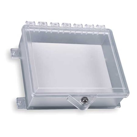 Safety Technology International Enclosure w/Lock, Polycarbonate, Surface Mount, 8 7/8 in W x 10 7/8 in H x 3 5/8 in D, Clear STI-7520
