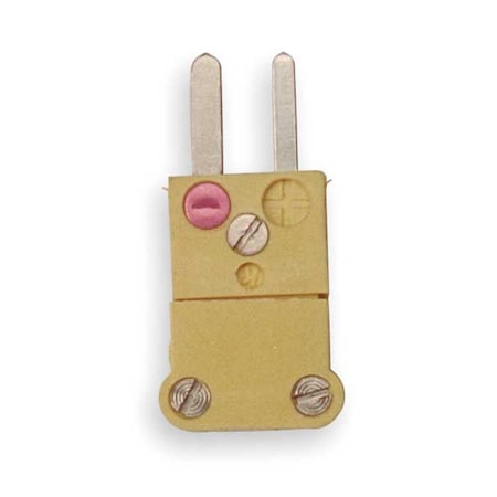 Tempco Thermocouple Plug, K, Yellow, Miniature TCAR-1012