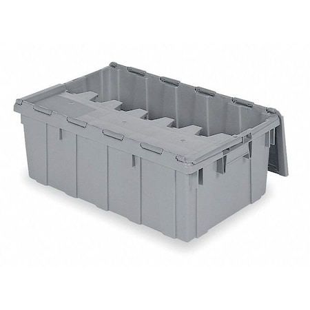 Buckhorn Attached Lid Container, 17 gal Volume Cap., 27 in L, 17 in W, 12 1/2 in H, Plastic, Steel Hinge 39160