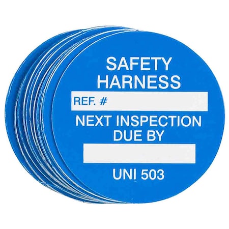 Brady Safety Harness, Safety Harness Next Inspection Due By, 1 3/4 in W x 1 3/4 in H, 100 PK UNI-UNI503 B