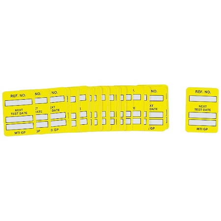Brady Tag, Inspection, Polyester, 1 3/4 in H x 1 1/4 in W, Black on Yellow, Rectangle, 100 PK MIC-MTIGP Y