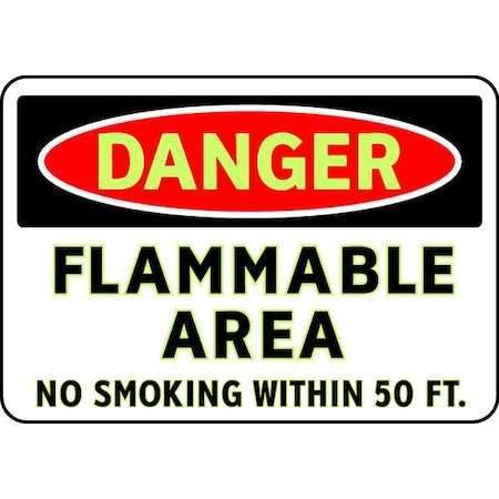 Brady Danger No Smoking Sign, 7" H, 10" W, Rectangle, English, 102480 102480