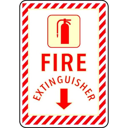 Brady Fire Extinguisher Sign, 10X7", FEXT, ENG, Printed Language: English 104930