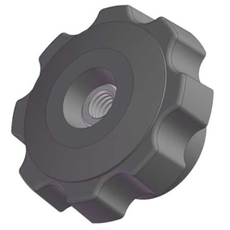 INNOVATIVE COMPONENTS Fluted Knob Soft Touch, 3/8-16 Thread Size, 1.25"L, Steel GN6C----F7S--21