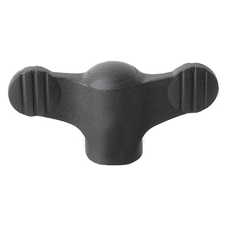 Kipp Wing Grip D=1/4-20 A=50, H=24, Form: K, Plastic Black, Comp: Steel, Blue-Passivated, Cap: Black K0274.1A2
