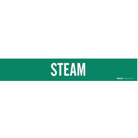 Brady Pipe Marker, Steam, Grn, 2-1/2 to 7-7/8 In 7412-1