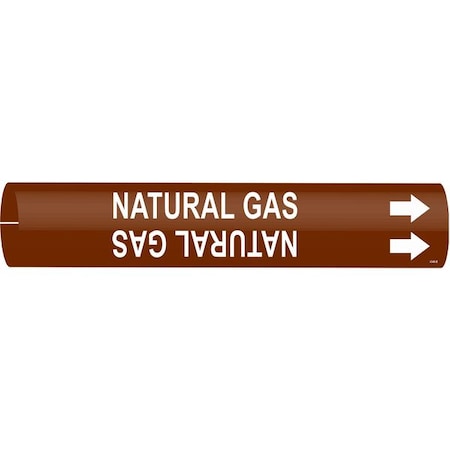 Brady Pipe Marker, Natural Gas, 1-1/2to2-3/8 In 4349-B