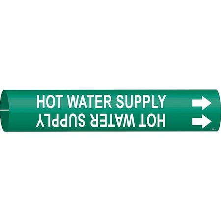 Brady Pipe Mrkr, Hot Water Supply, 1-1/2 to2-3/8, 4338-B 4338-B