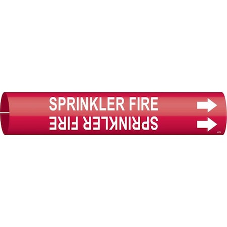 Brady Pipe Mrkr, Sprinkler Fire, 2-1/2to3-7/8 In 4127-C
