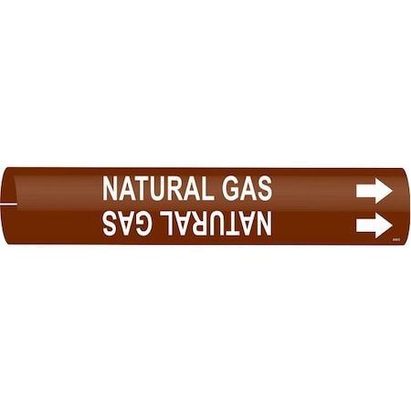 Brady Pipe Marker, Natural Gas, Brown, 4 to 6 In 4349-D