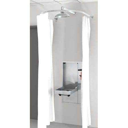 Guardian Equipment Privacy Curtain, Nylon, White, For Use With, Recessed Shower, Recessed Shower with Eyewash AP250-065