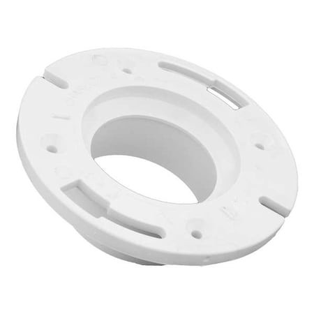 Zoro Select PVC Closet Flange with Stop, Hub, 4 in x 3 in Pipe Size 05903
